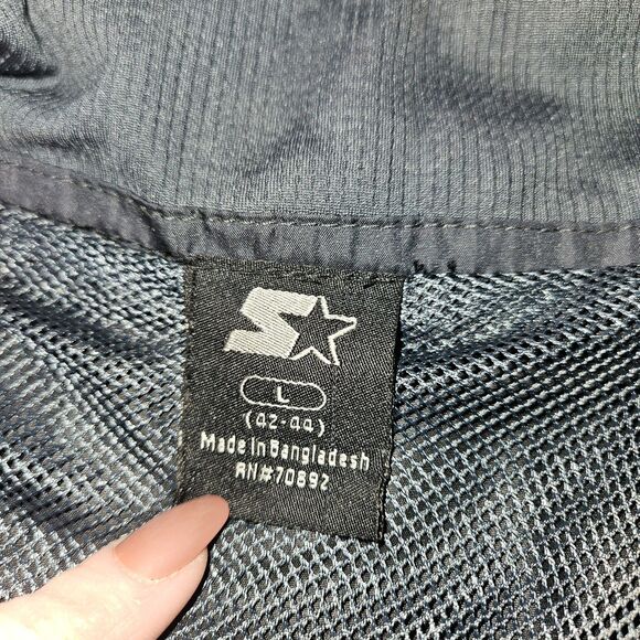 Starter Jacket Mens L (42-44) Black Y2k Full Zip Mesh Lined Gorpcore Outdoor - Picture 5 of 13